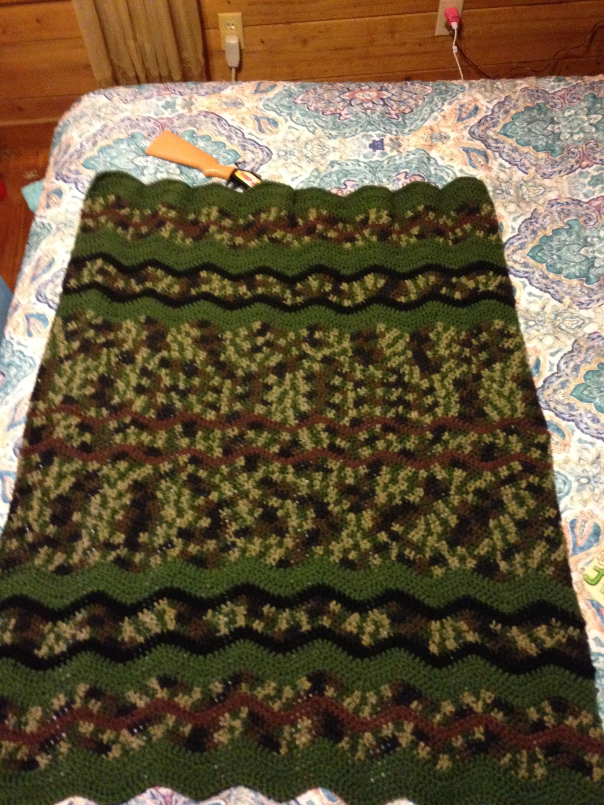 Crochet Camo Baby Blanket Pattern Camo Ripple Ba Blanket Crochet Items I Have Made Crochet How