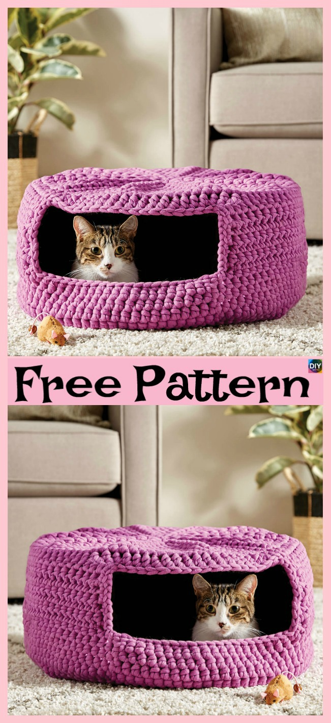 Crochet Cat Bed Pattern Free 10 Awesome Crochet Cat Bed Free Patterns Diy 4 Ever