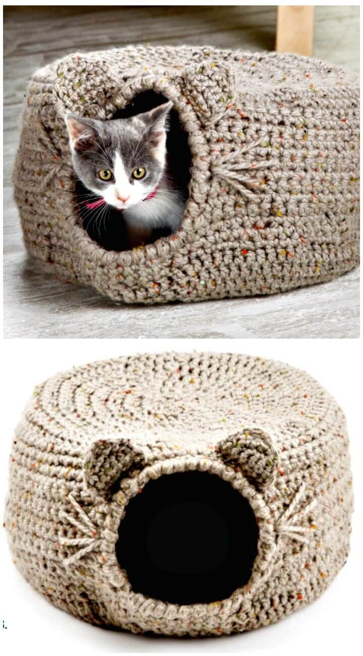 Crochet Cat Bed Pattern Free 20 Free Crochet Cat Bed House Patterns Diy Crafts Free
