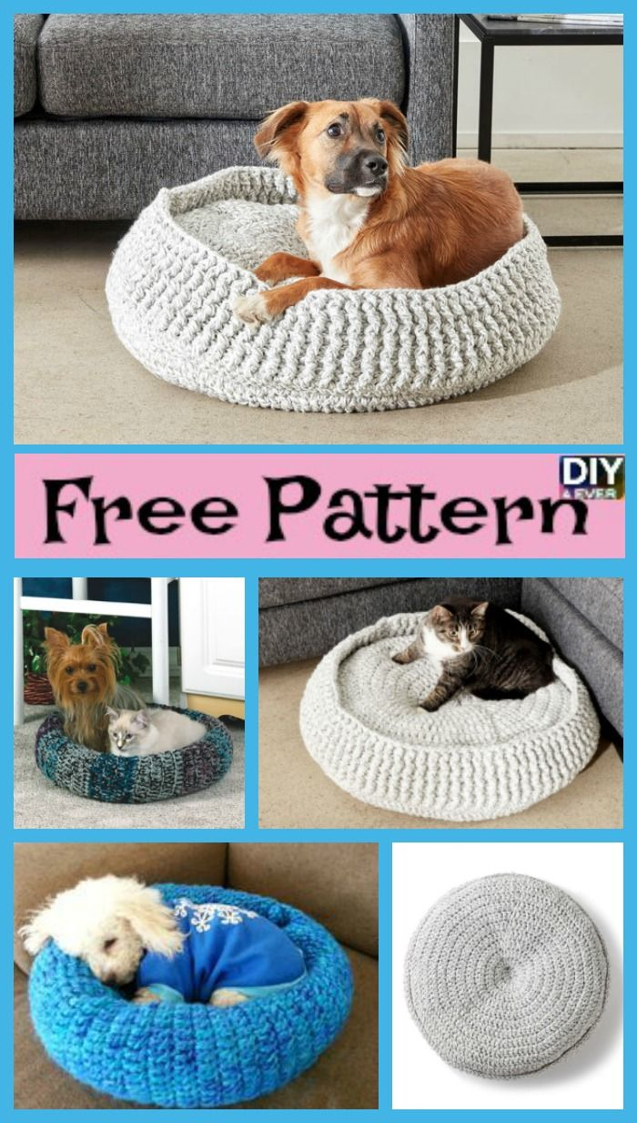 Crochet Cat Bed Pattern Free Cozy Crochet Pet Bed Free Patterns Crocheting Pinterest