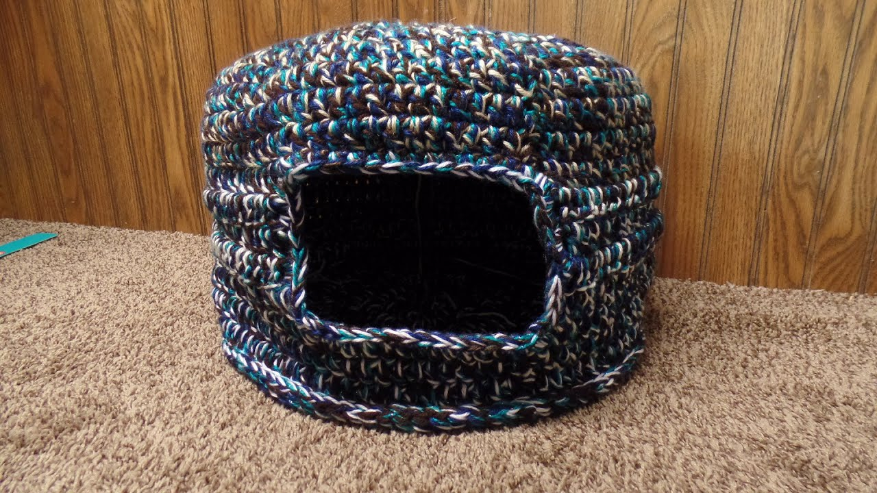 Crochet Cat Bed Pattern Free Crochet How To Crochet Scrap Yarn Cat Bed House Tutorial 289