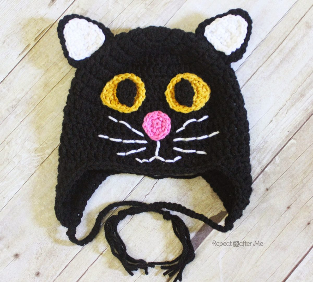 Crochet Cat Hat Pattern Crochet Black Cat Hat Repeat Crafter Me