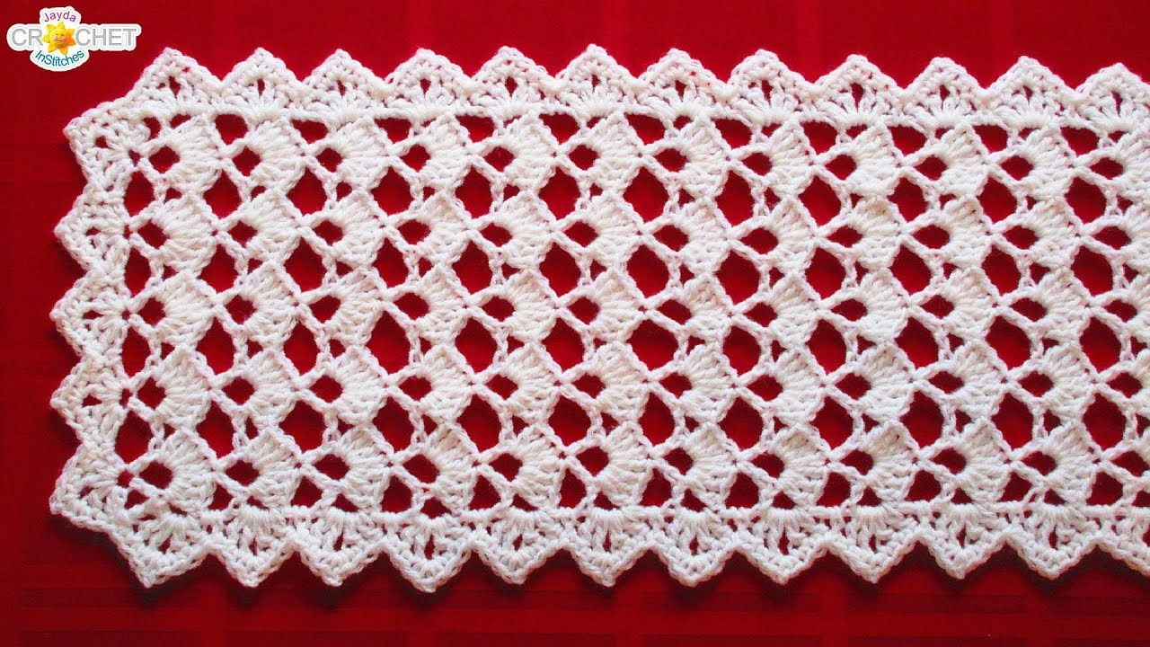 Crochet Centerpiece Pattern Festive Table Runner Crochet Pattern Looks Fancy Easy Pattern