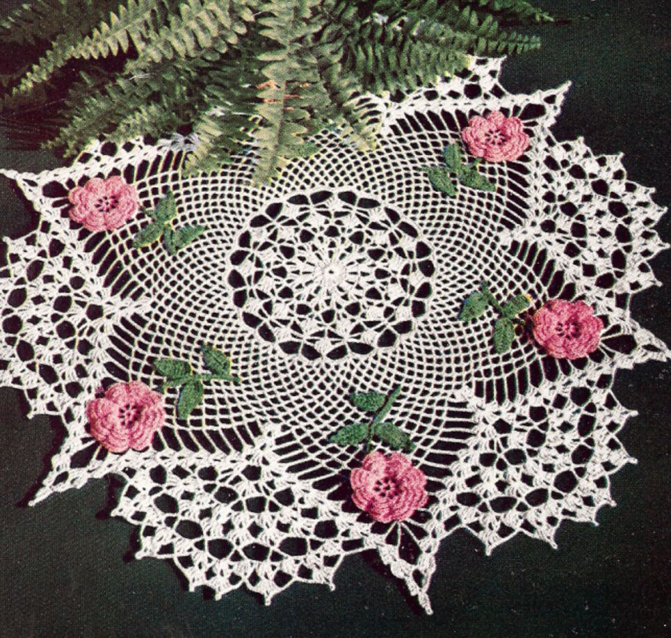 Crochet Centerpiece Pattern Vintage Crochet Pattern To Make Irish Rose Flower Doily Centerpiece