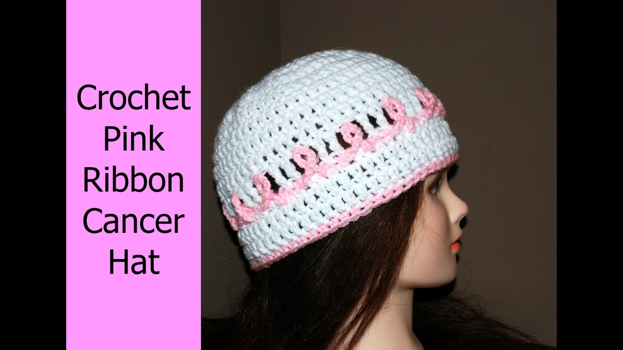 Crochet Chemo Hat Pattern Crochet A Pink Ribbon Cancer Awareness Hat Crochet Jewel Youtube