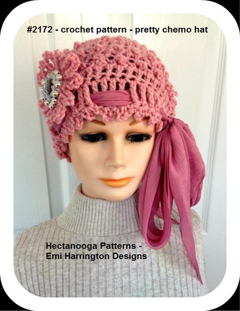 Crochet Chemo Hat Pattern Crochet Hat Pattern Pretty Chemo Hat Beanie Touque Adult Etsy