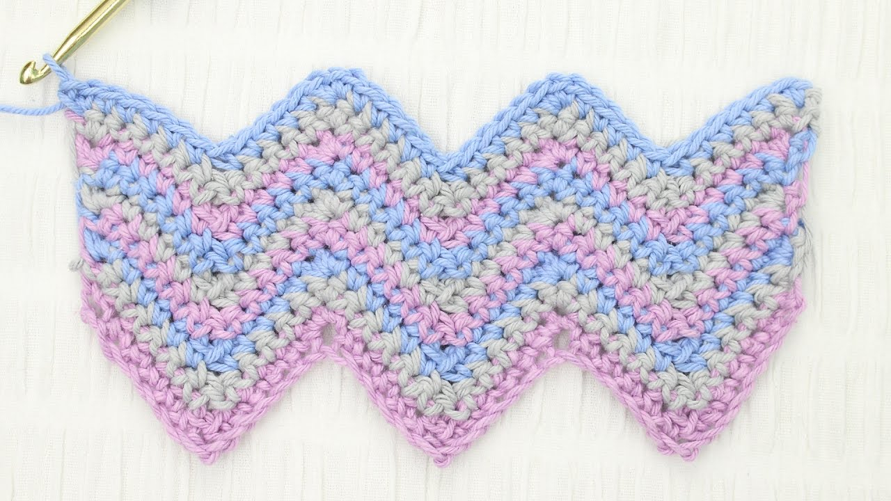 Crochet Chevron Pattern Simple Chevron Crochet Stitch Tutorial Youtube