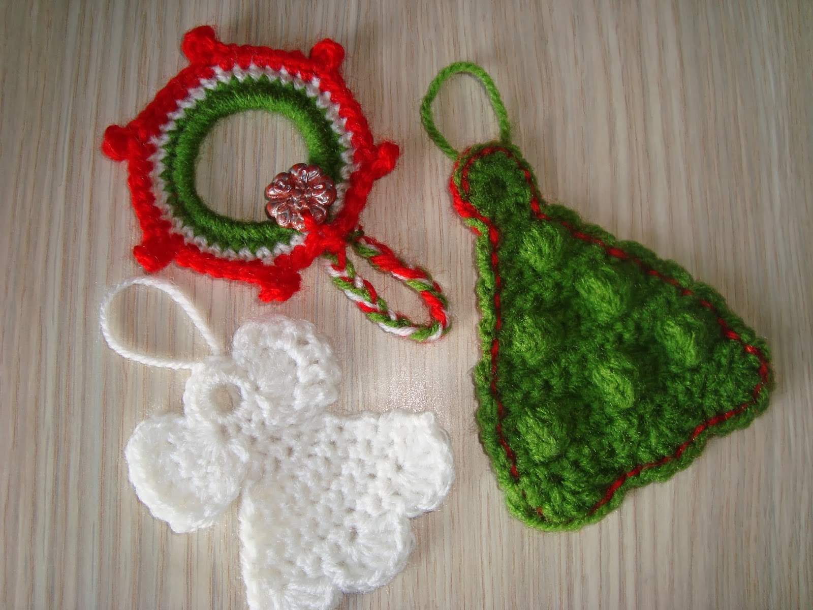 Crochet Christmas Ornament Patterns Handmade Camelia Pattern Three Ornaments Crocheted For Christmas