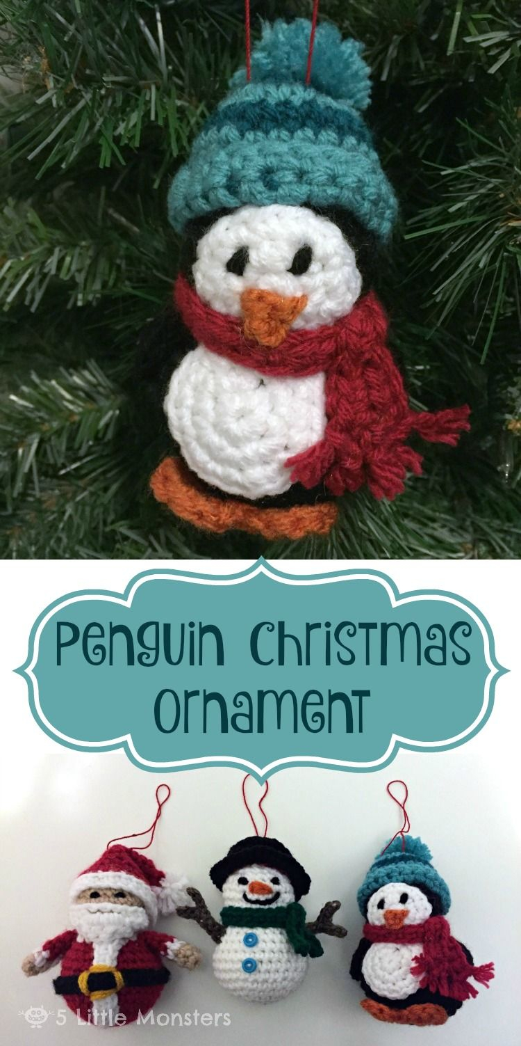 Crochet Christmas Ornament Patterns Penguin Christmas Ornament Christmas Time Crochet Christmas