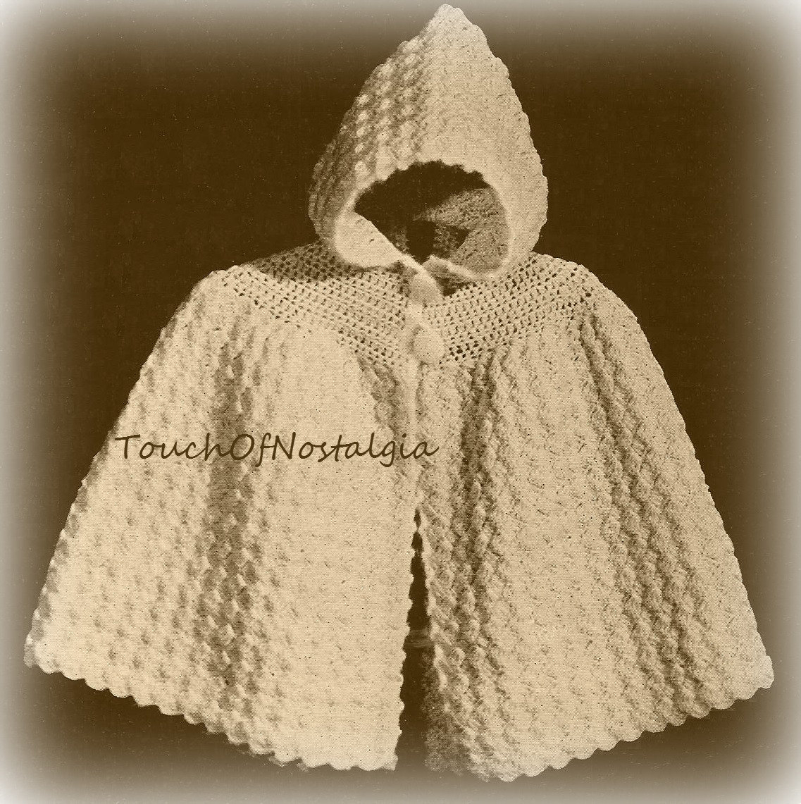 Crochet Cloak With Hood Pattern Crochet Ba Hooded Cape Vintage Crochet Pattern Cuddly Etsy