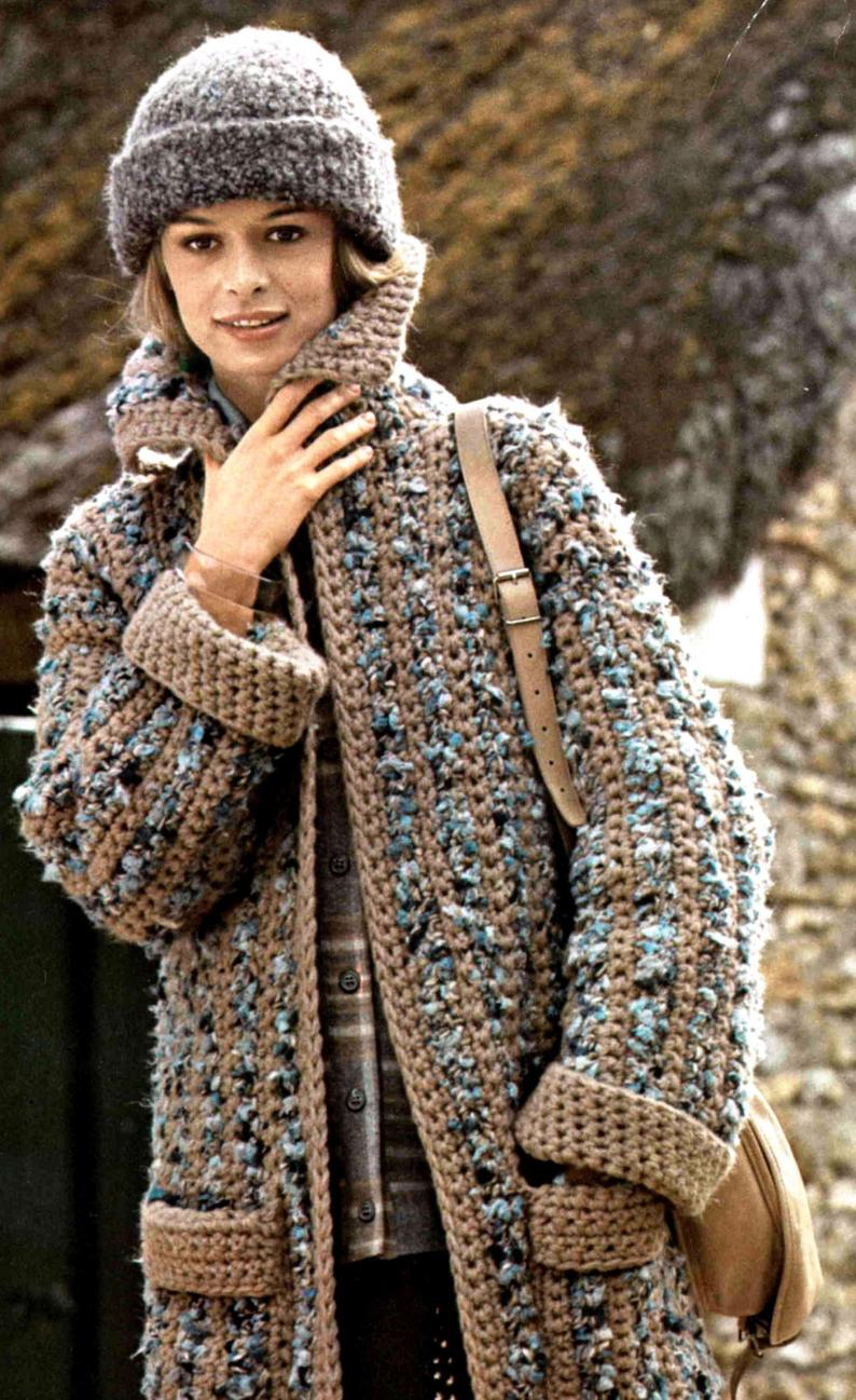Crochet Coat Pattern Crochet Coat Pattern Ladies Striped Coat Instant Etsy