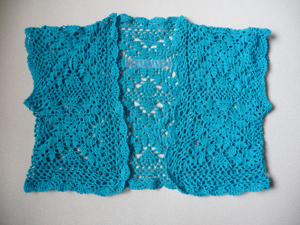 Crochet Cotton Shrug Pattern Completed Project 10 Squares Lacey Shrug Miss Crafty Fingers
