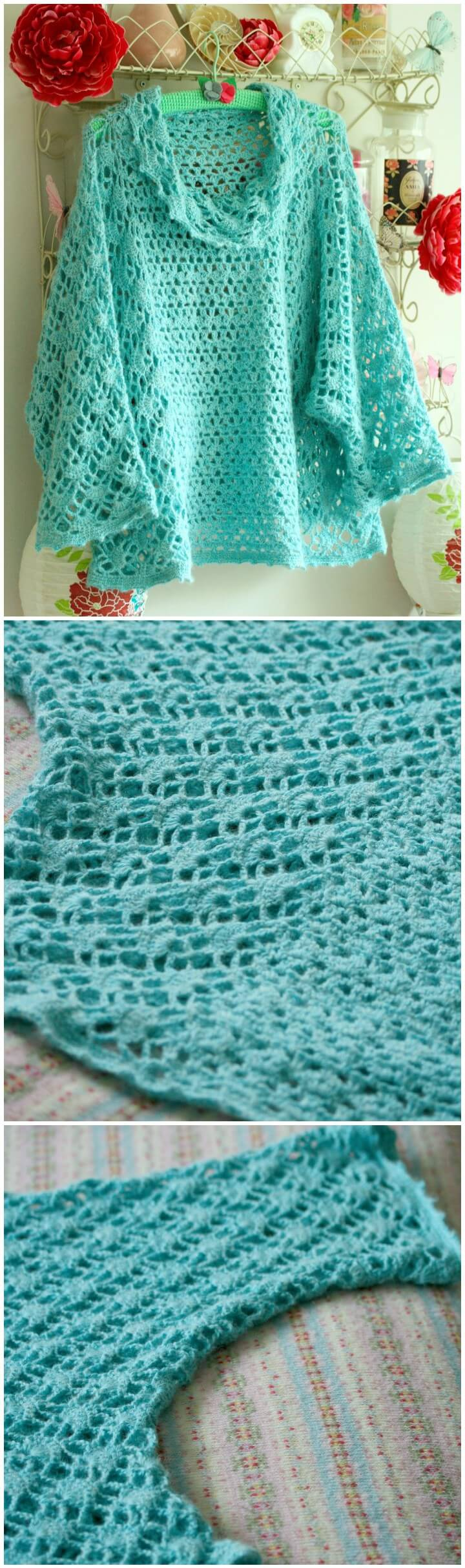 Crochet Cowl Neck Poncho Pattern 50 Free Crochet Poncho Patterns For All Diy Crafts