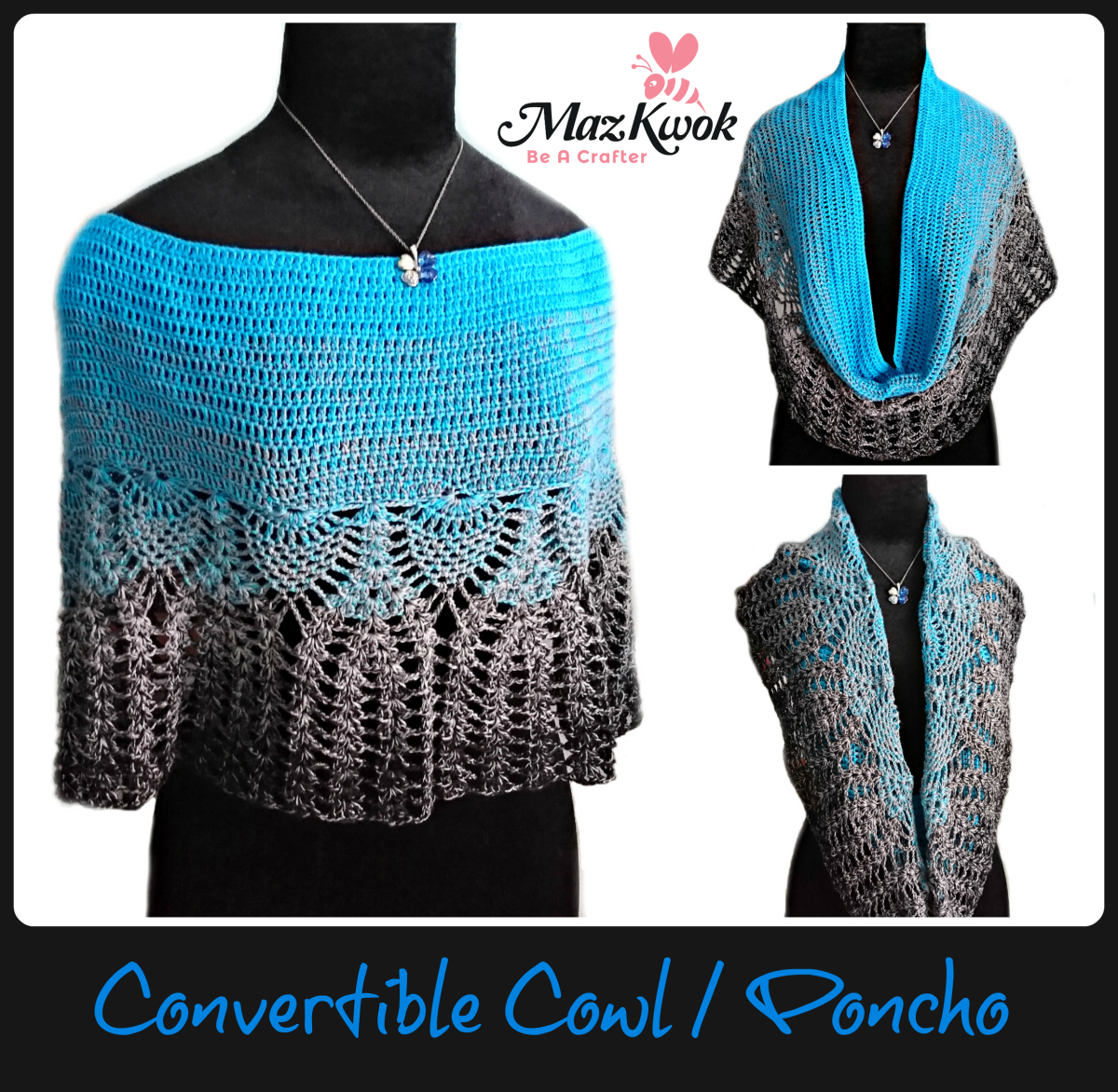Crochet Cowl Neck Poncho Pattern Convertible Cowl Poncho Free Crochet Pattern
