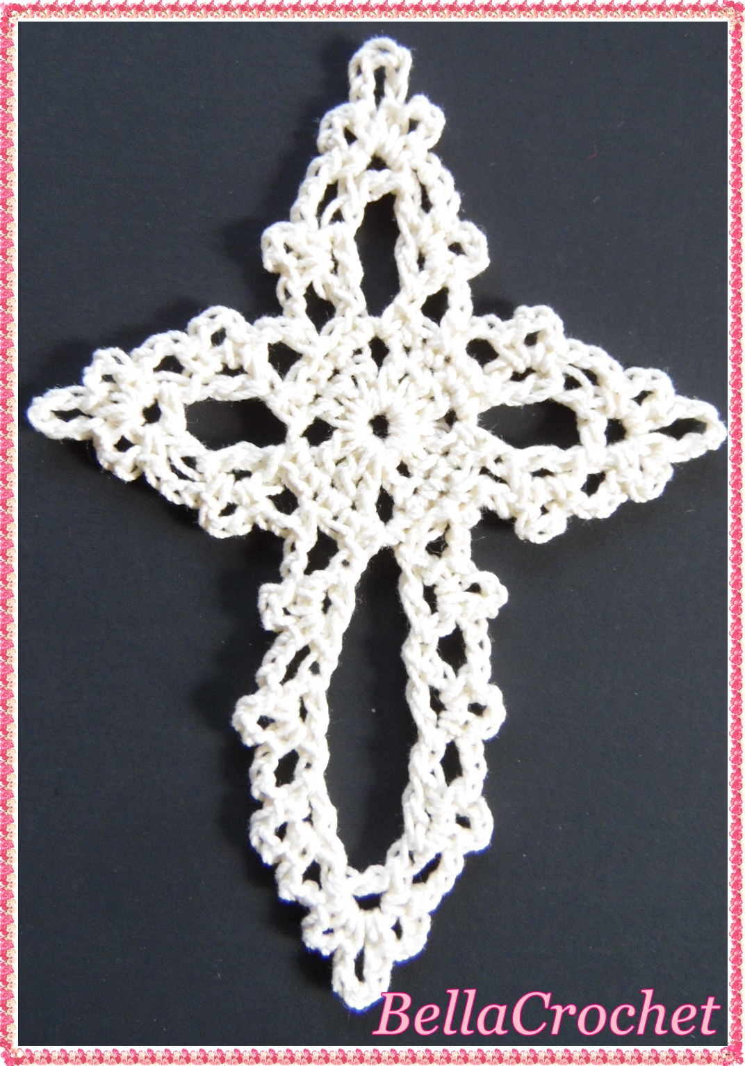 Crochet Cross Pattern Bellacrochet Dainty Cross Bookmark Or Ornament A Free Crochet