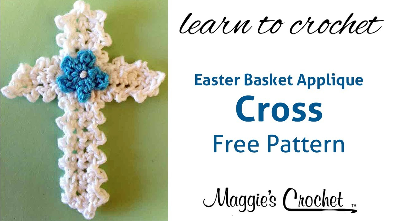 Crochet Cross Pattern Easter Cross Applique Free Crochet Pattern Right Handed Youtube