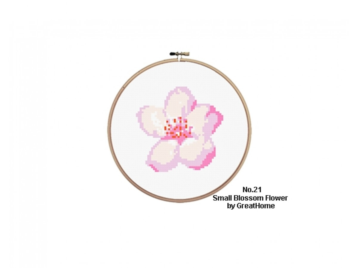Crochet Cross Pattern Small Blossom Cross Stitch Chart Pattern Beginner Level No021