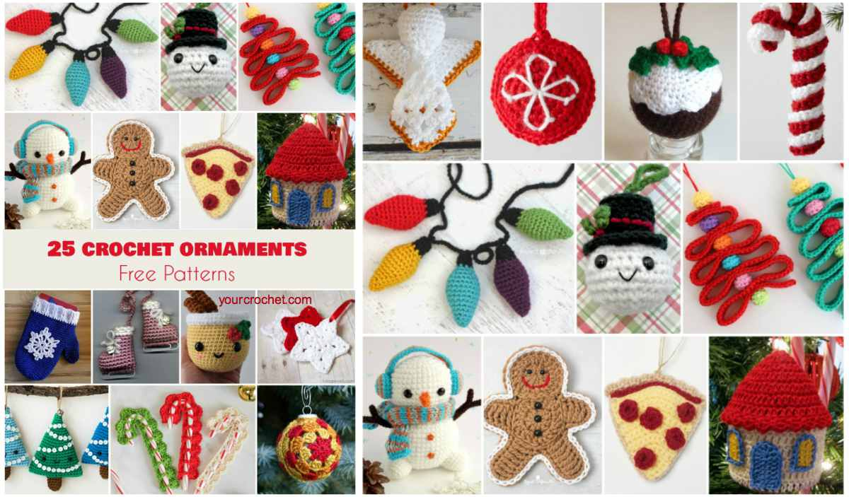 Crochet Decoration Patterns 25 Crochet Christmas Ornaments Free Patterns Your Crochet