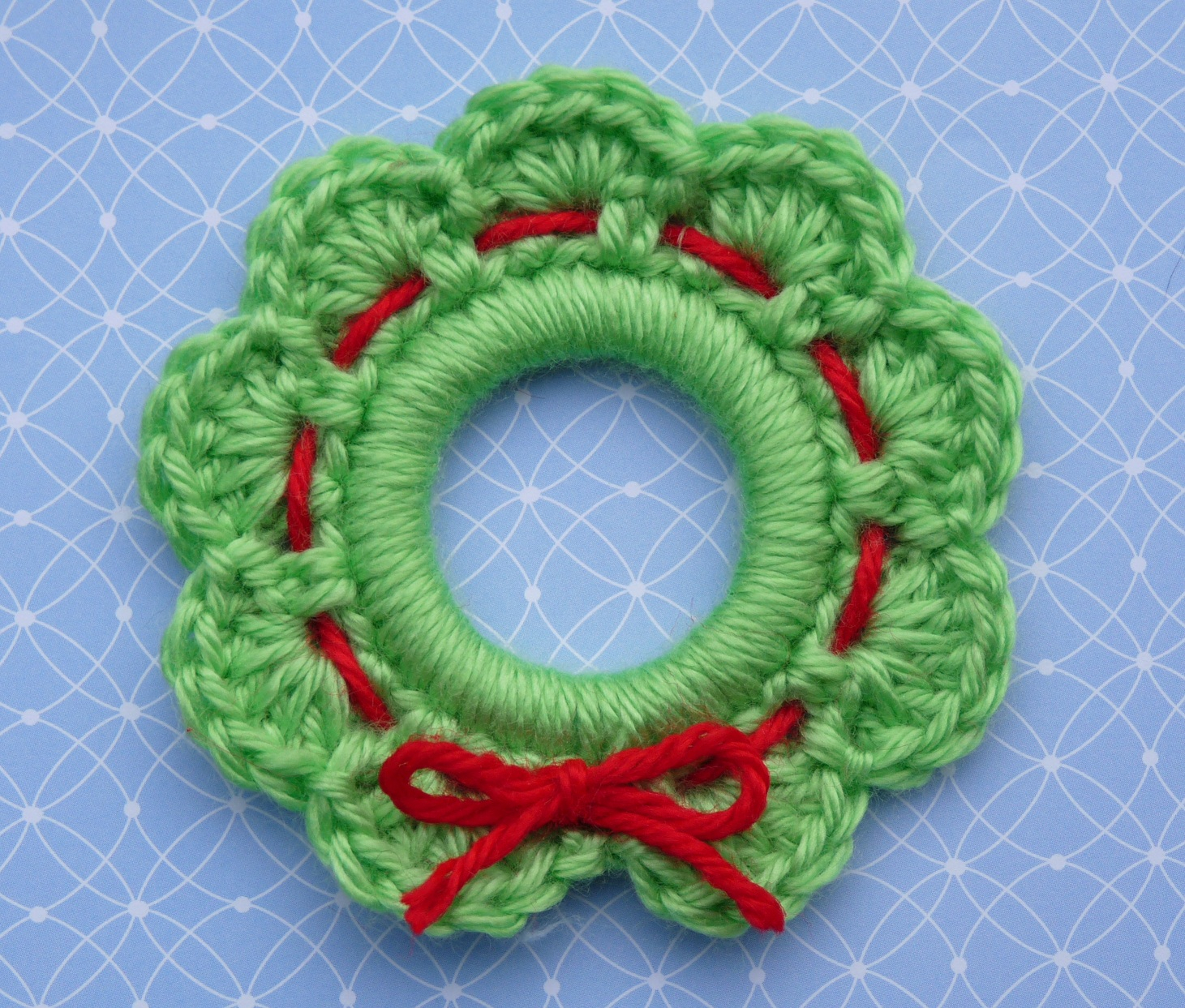Crochet Decoration Patterns Whiskers Wool Christmas Wreath Ring Ornament