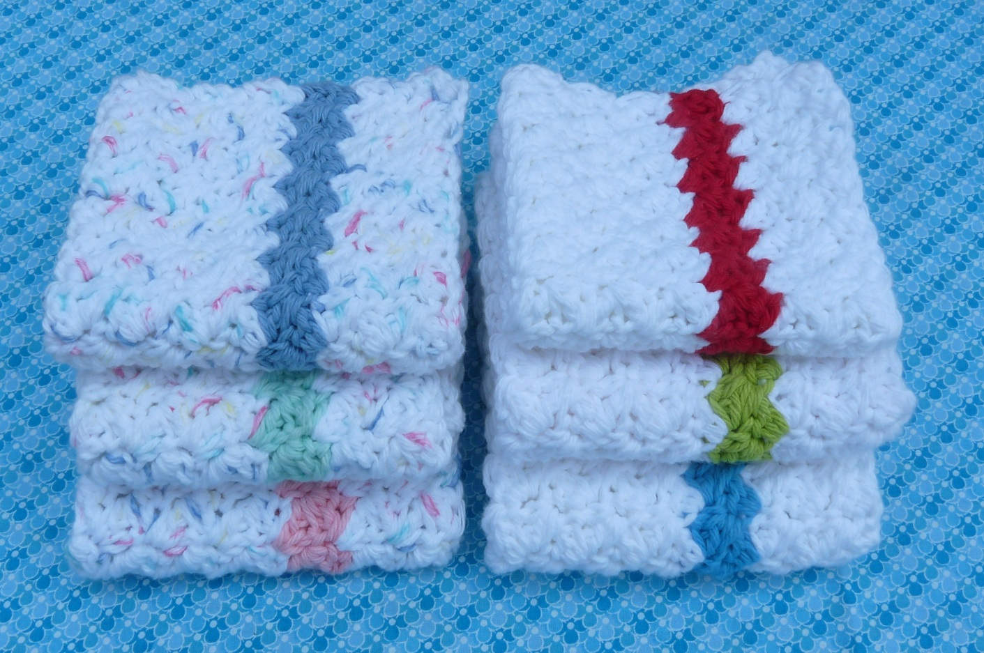 Crochet Dishcloth Free Pattern Whiskers Wool Simple Stripes Dishcloth Free Pattern