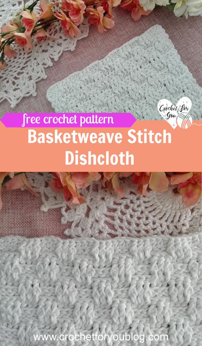 Crochet Dishcloth Pattern Crochet Basketweave Stitch Dishcloth Free Pattern Crochet For You