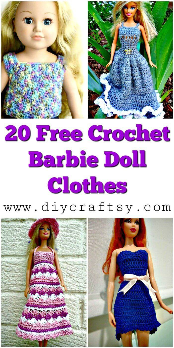 Crochet Doll Clothes Patterns 20 Free Crochet Barbie Clothes Pattern Diy Crafts
