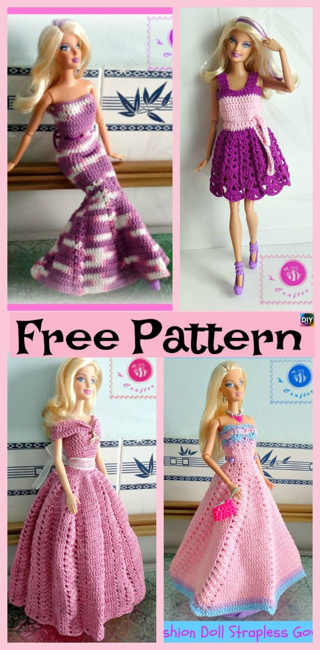 Crochet Doll Clothes Patterns 6 Pretty Crochet Doll Dress Free Patterns My Hub Crochets