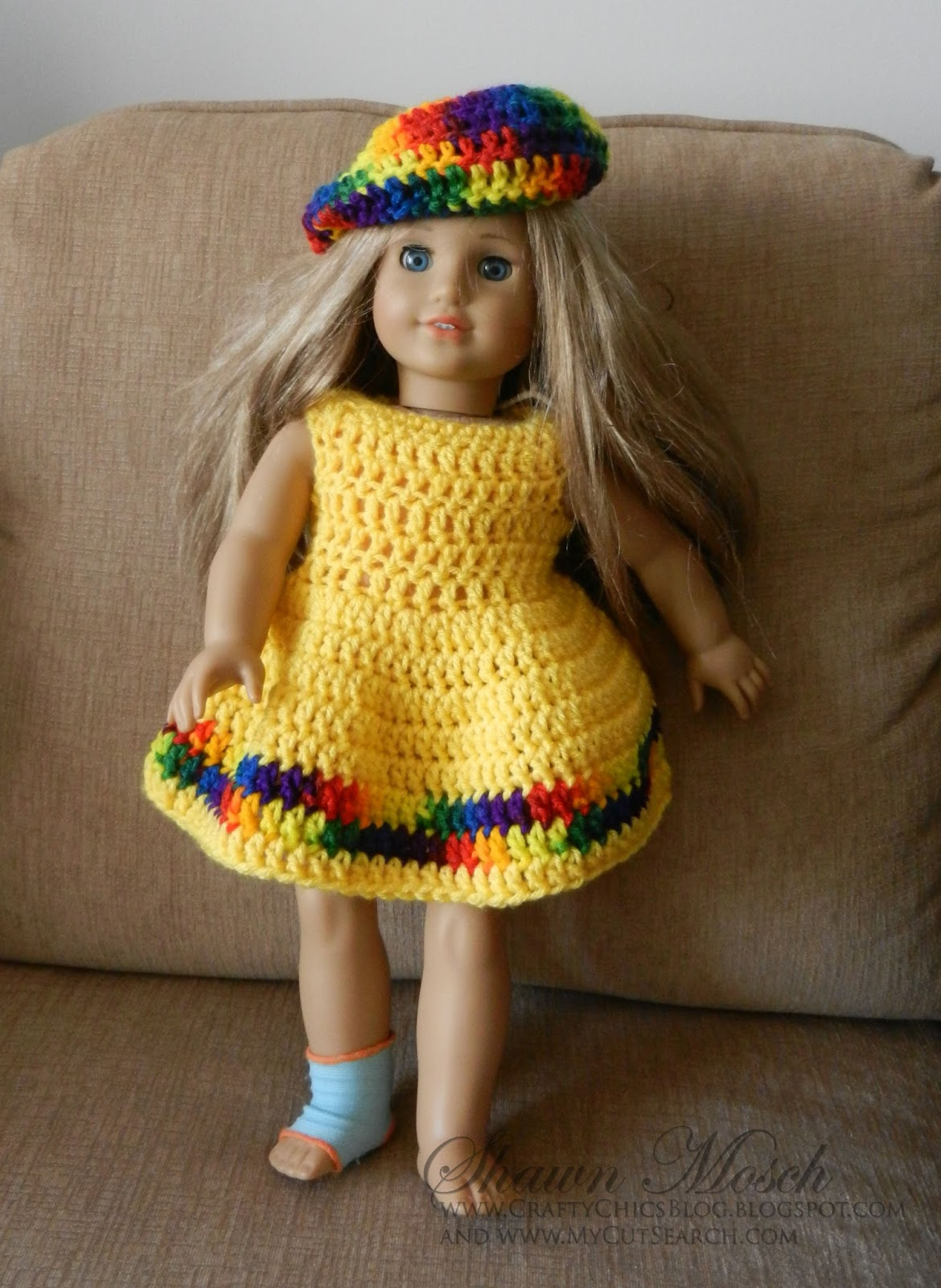 Crochet Doll Clothes Patterns Crafty Chics American Girl Doll Dress