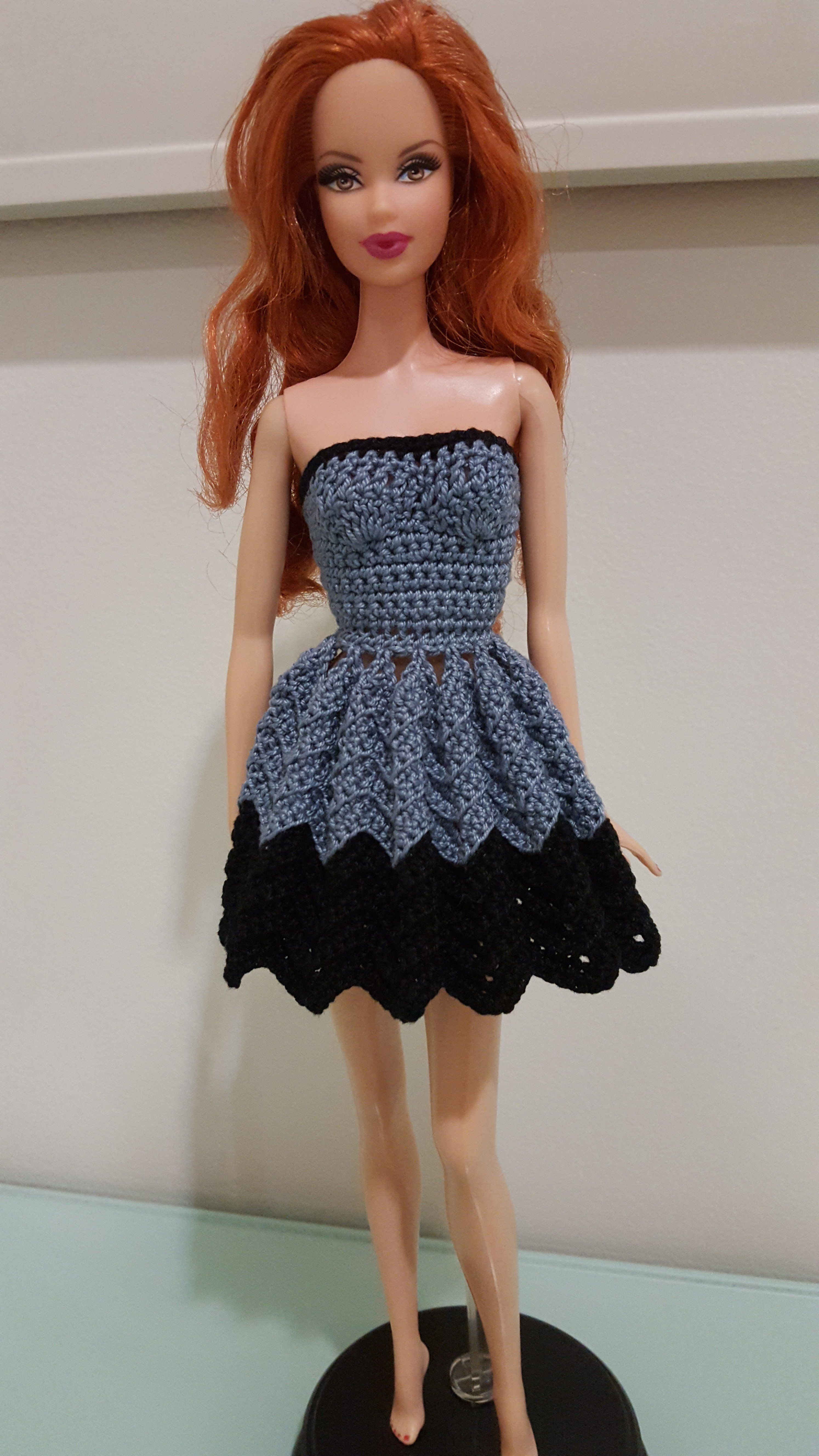Crochet Doll Dress Patterns For Barbies Barbie Strapless Chevron Dress Free Crochet Pattern Crochet