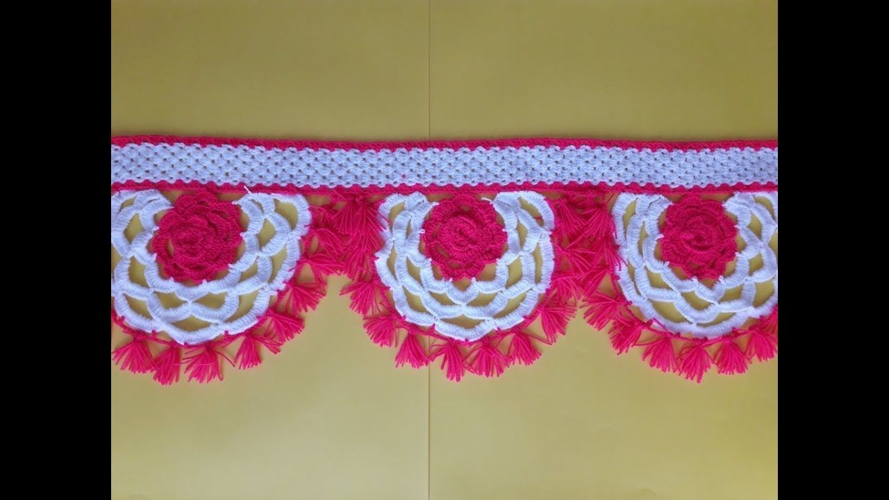 Crochet Door Curtain Pattern Diy Door Hanging Toran From Woolen Flowers Toran Very Easy How To