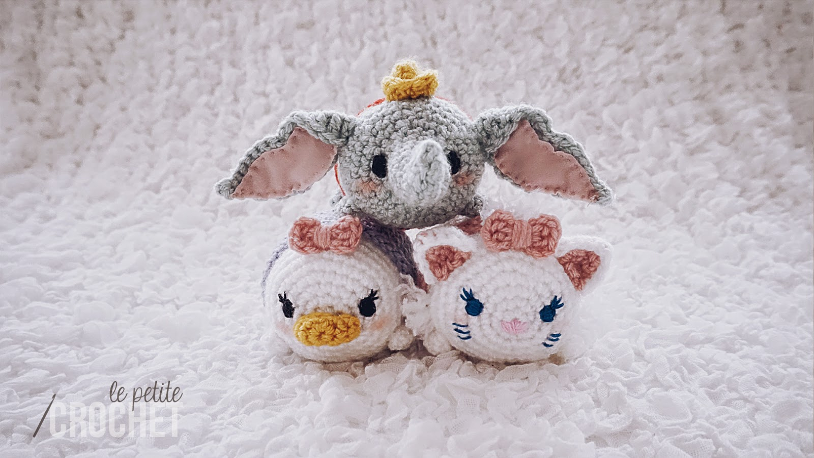 Crochet Dumbo Pattern Le Petite Crochet Tsum Tsum Marie And Dumbo