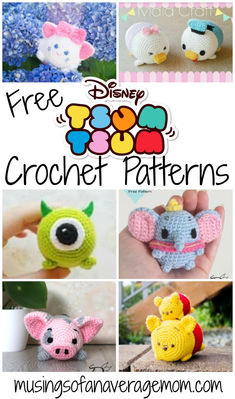 Crochet Dumbo Pattern Musings Of An Average Mom Free Disney Tsum Tsum Crochet Patterns