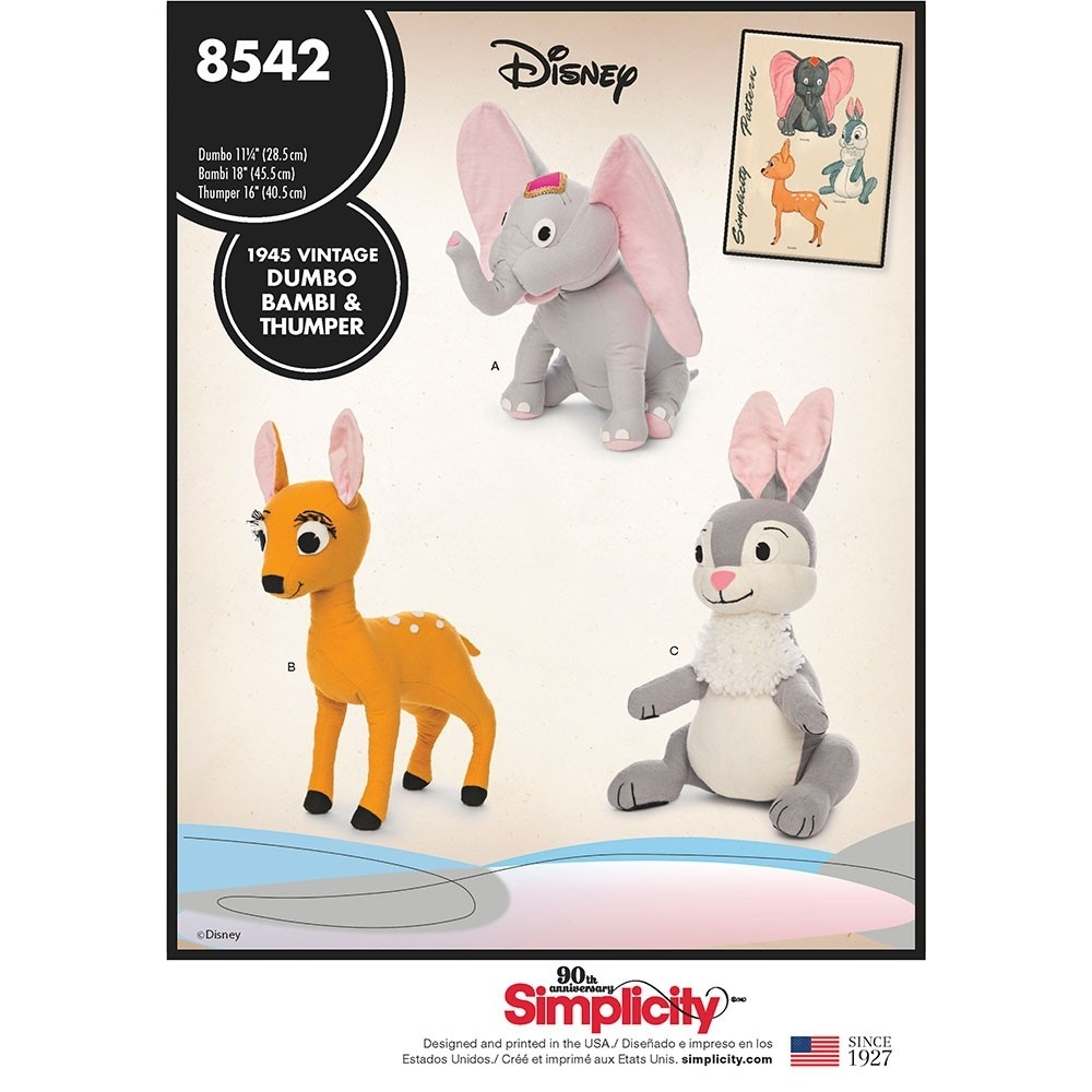 Crochet Dumbo Pattern Vintage Disney Dumbo Bambi And Thumper Simplicity Sewing Pattern