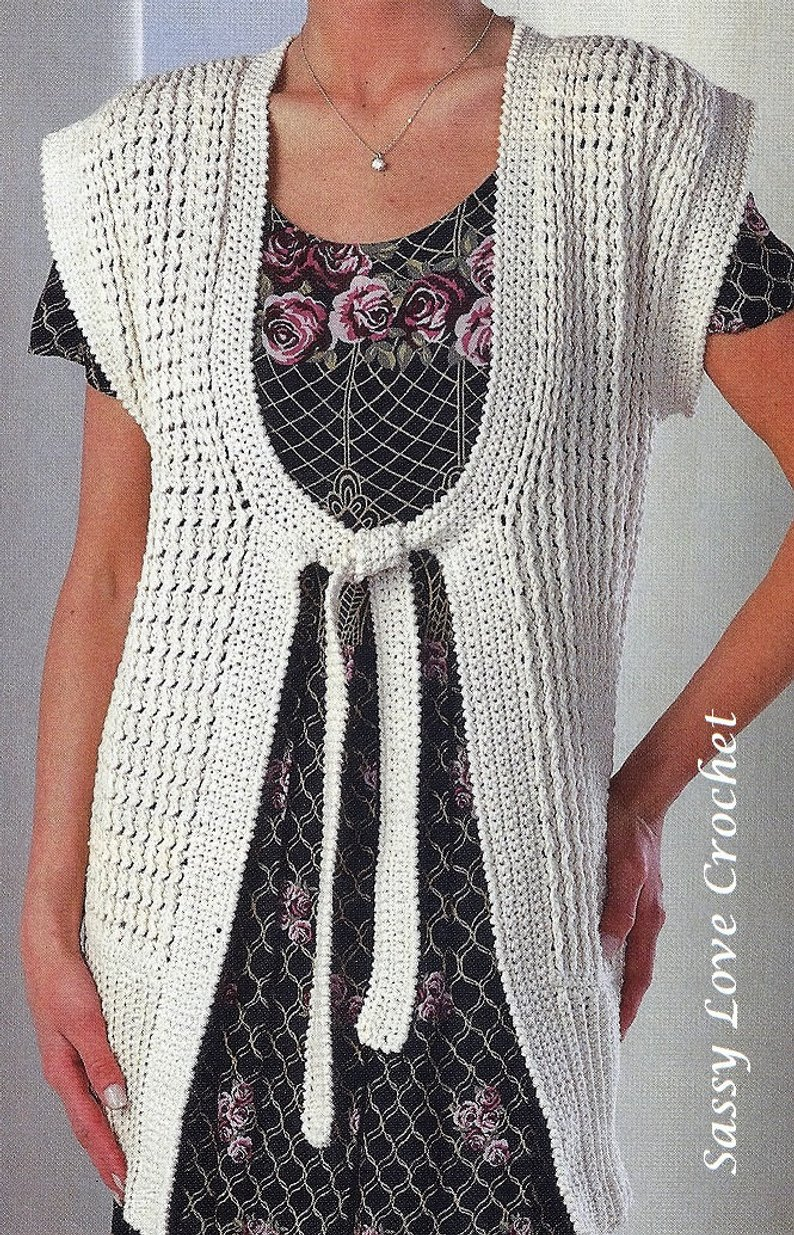 Crochet Duster Pattern Crochet Wrap Vest Pattern Duster Style Womens Crochet Etsy