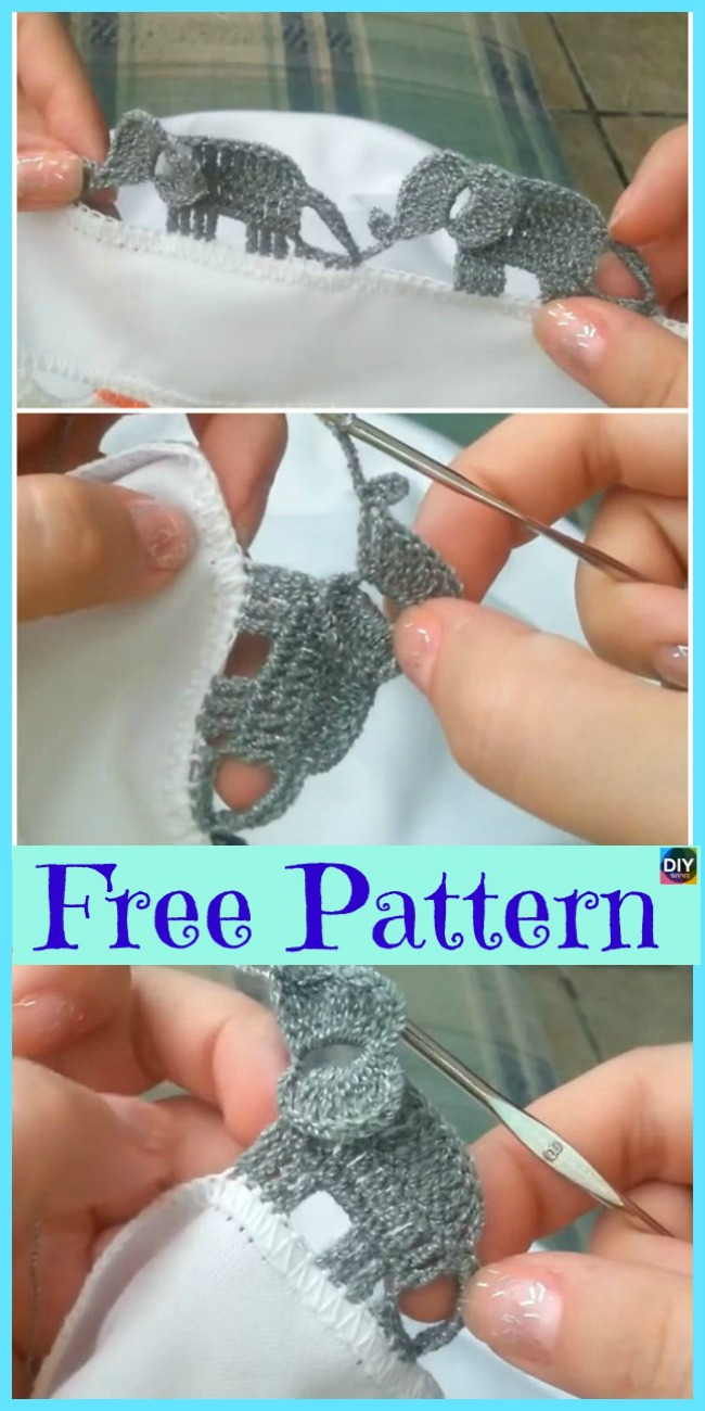 Crochet Elephant Pillow Pattern Crochet Elephant Edging Free Tutorial Diy 4 Ever