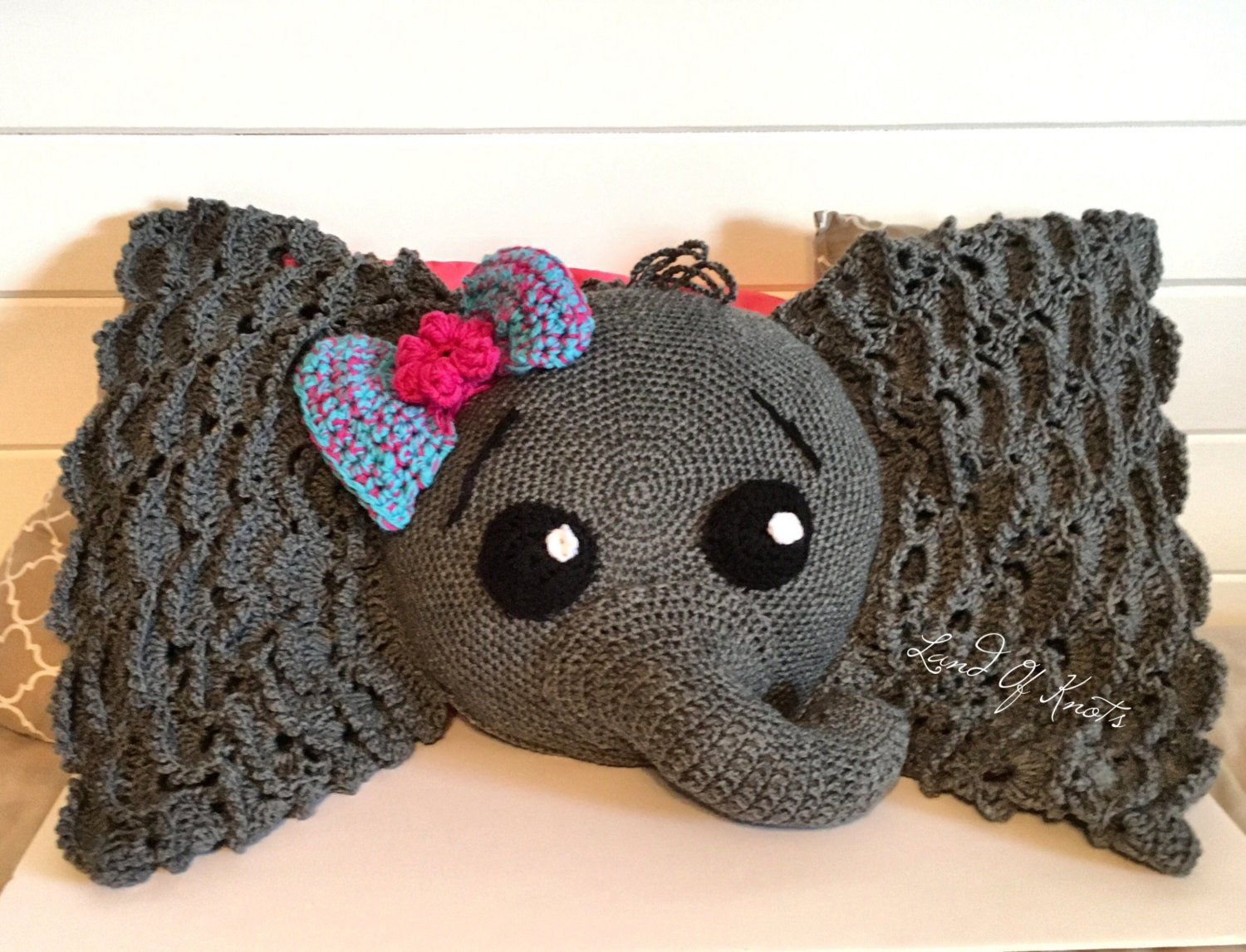Crochet Elephant Pillow Pattern Crochet Elephant Pillow Etsy