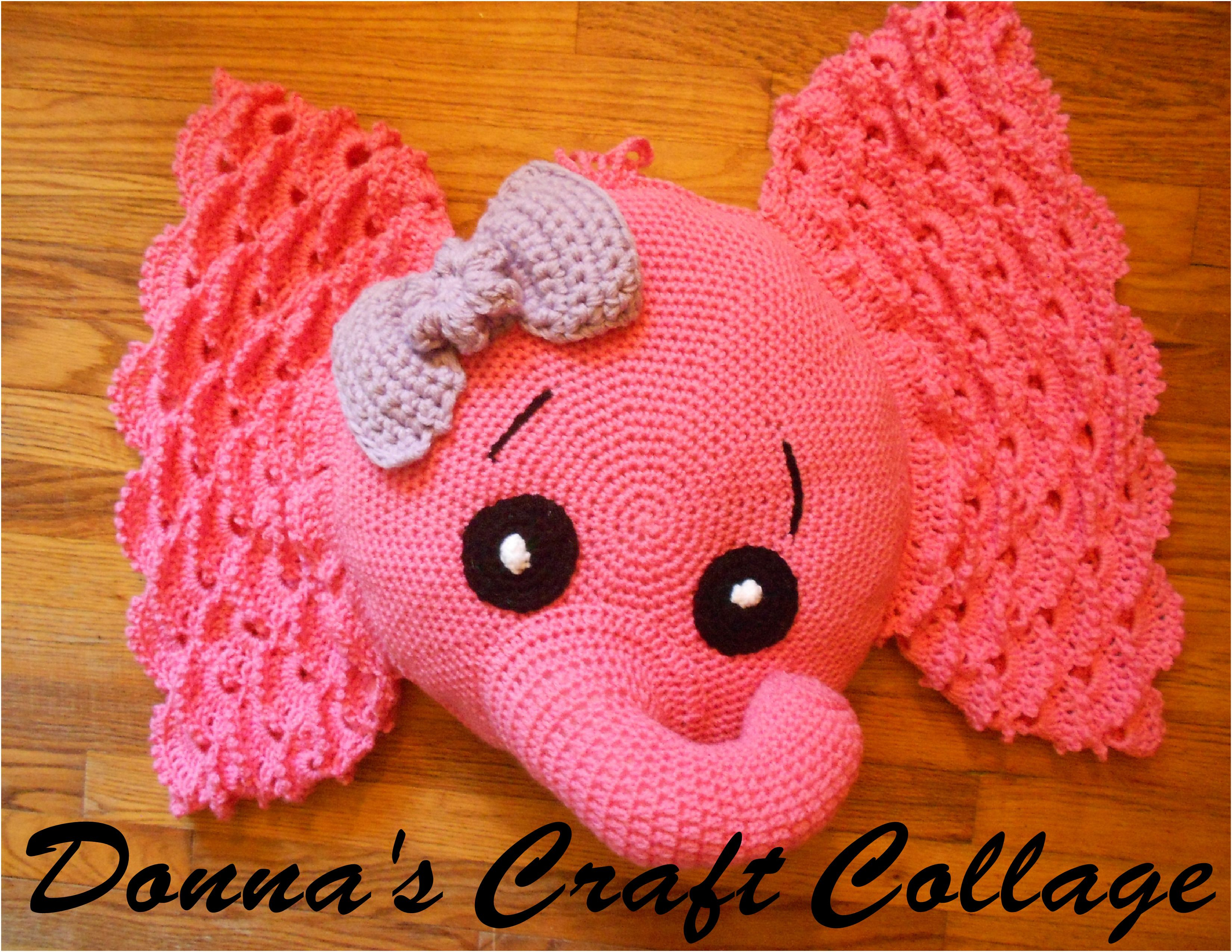 Crochet Elephant Pillow Pattern Crocheted Elephant Pillow Pattern From Ira Rott Nursery Decor
