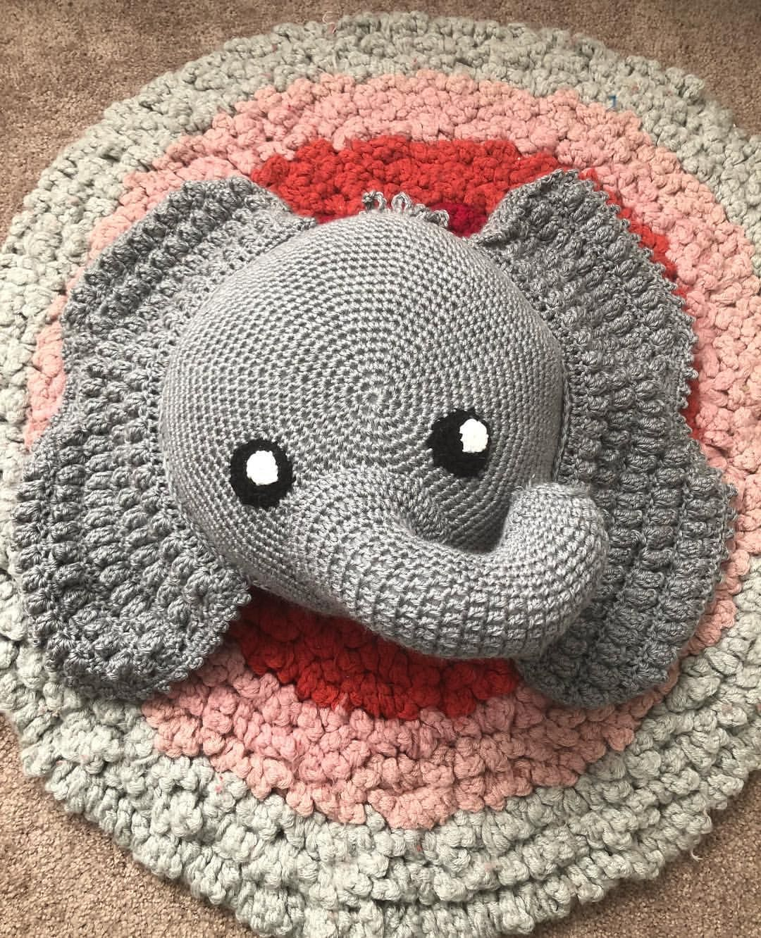 Crochet Elephant Pillow Pattern Elephant Pillow Crochet Elephant Crochetaddict Gray Pillow