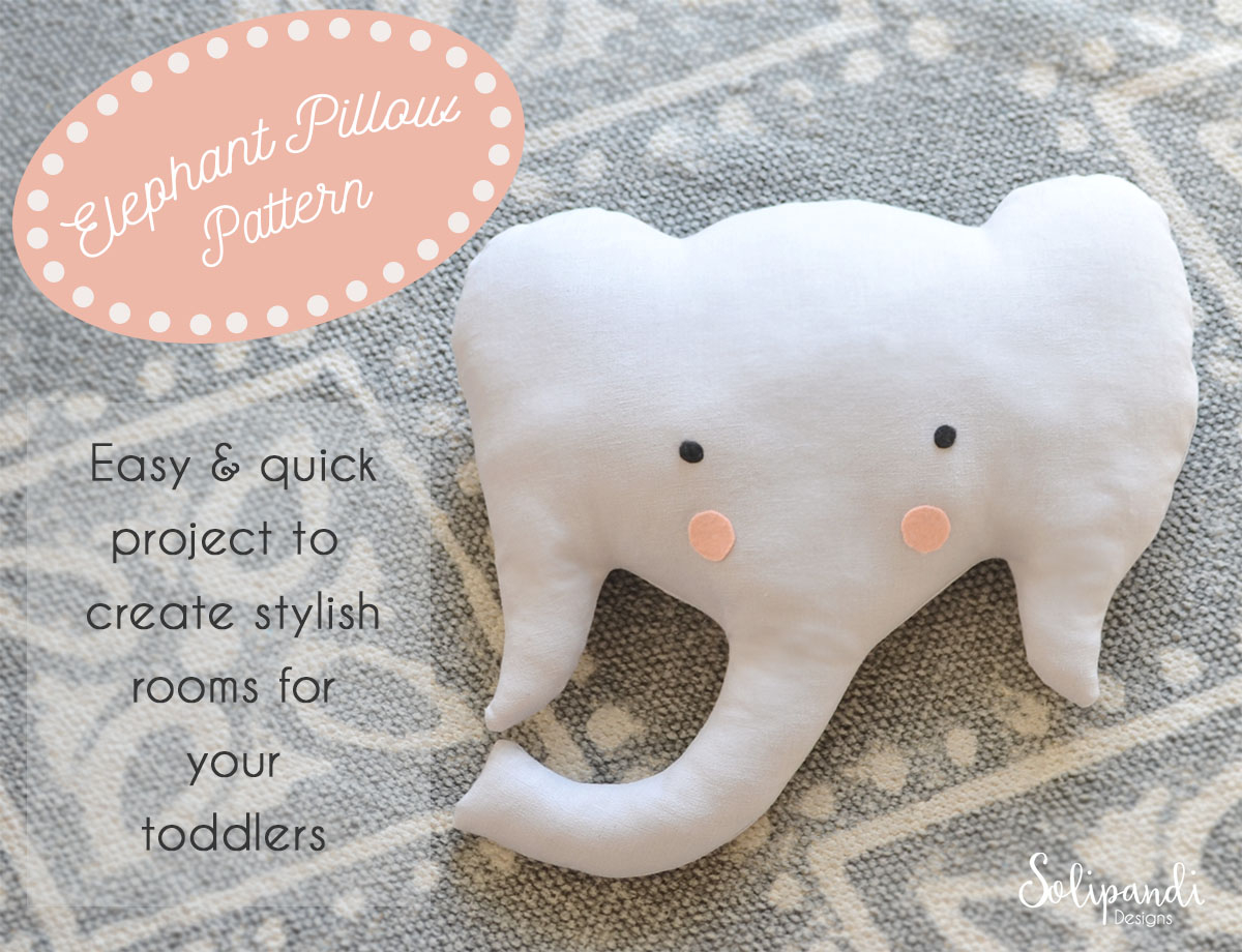 Crochet Elephant Pillow Pattern Elephant Pillow Sewing Pattern Make Your Own Toy Pattern Easy