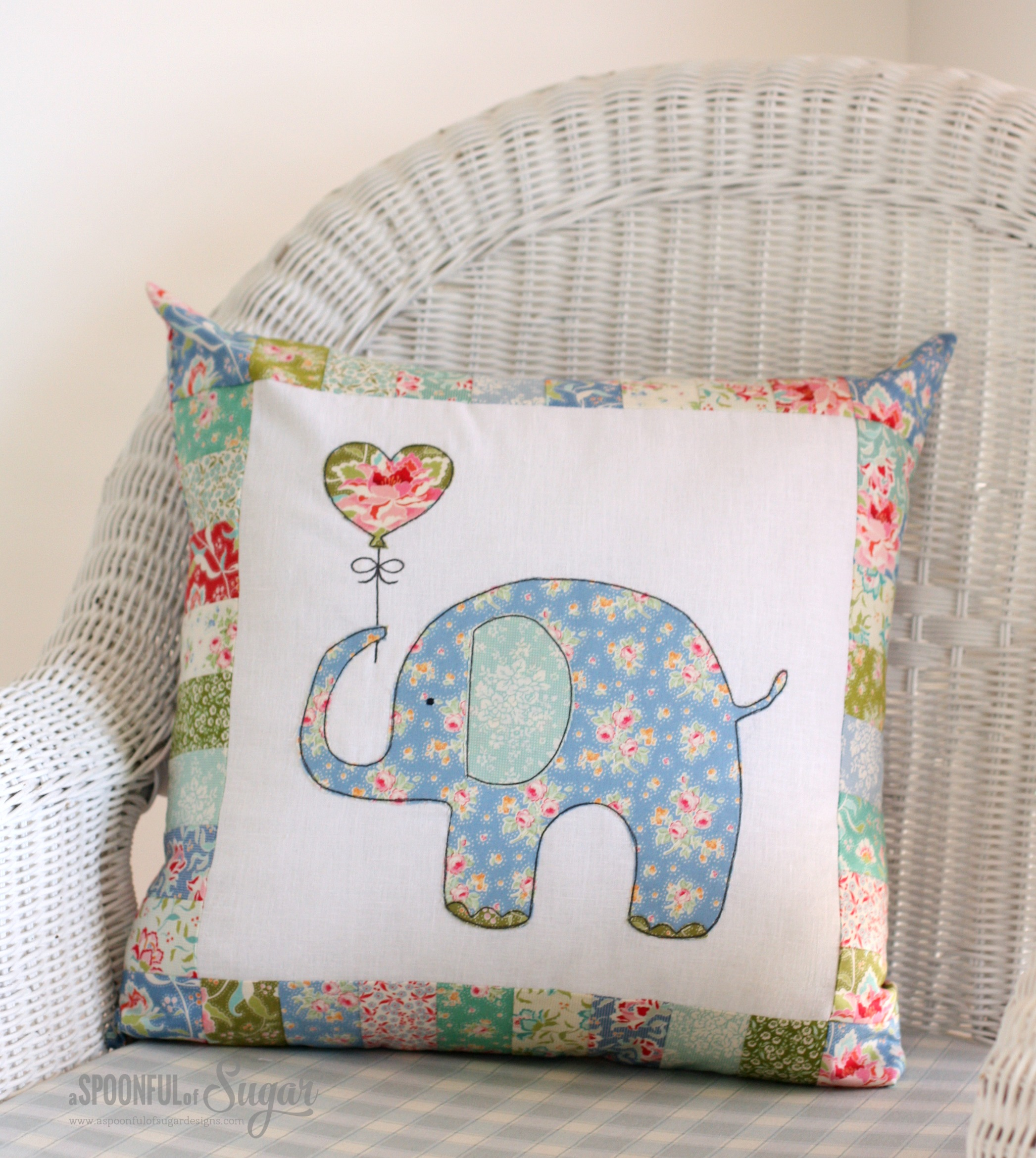 Crochet Elephant Pillow Pattern Ella The Elephant Pillow A Spoonful Of Sugar