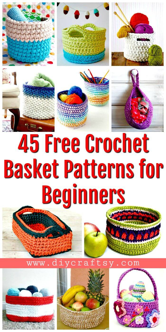 Crochet Fruit Basket Pattern 45 Free Crochet Basket Patterns For Beginners Diy Crafts