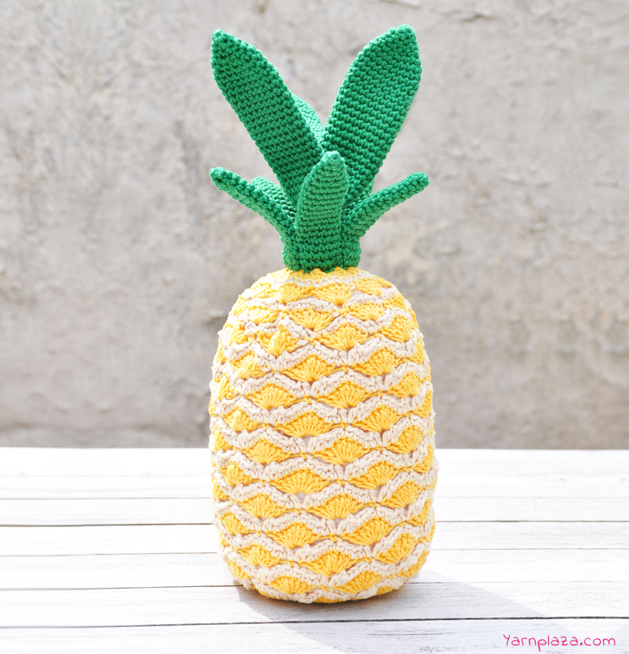 Crochet Fruit Basket Pattern Crochet A Tropical Pineapple Free Pattern Yarnplaza For