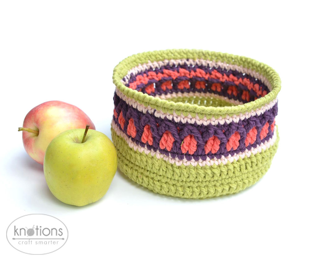 Crochet Fruit Basket Pattern Fall Apple Basket Lilla Bjrn Crochet Knotions