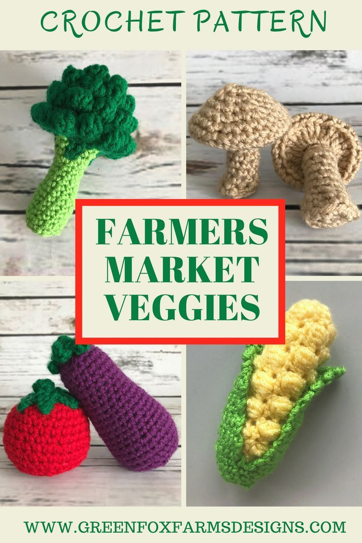 Crochet Fruit Basket Pattern Farmers Market Veggies Crochet Pattern A Transfer Board