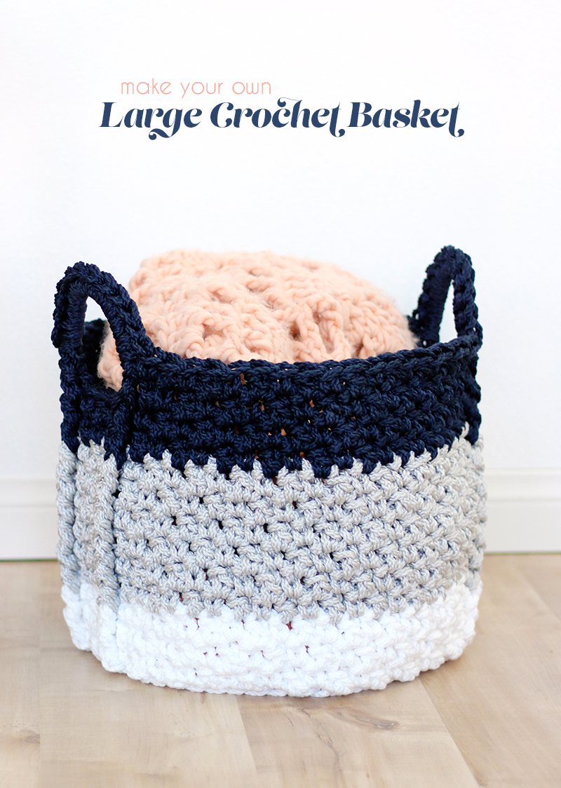 Crochet Fruit Basket Pattern Large Crochet Basket With Handles Free Crochet Pattern Persia Lou