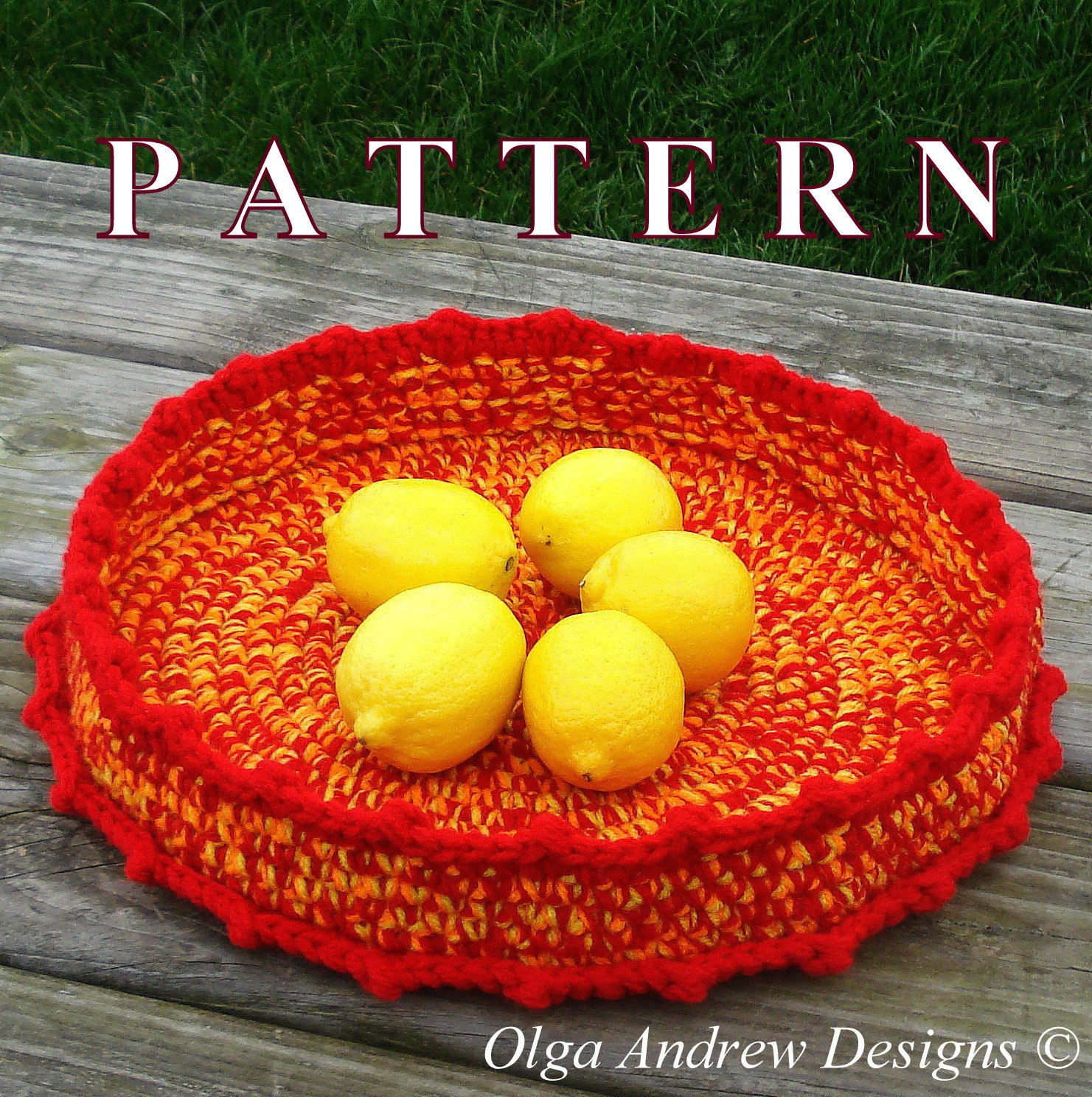 Crochet Fruit Basket Pattern Large Fruit Basket Crochet Pattern Decorative Basket Crochet Etsy