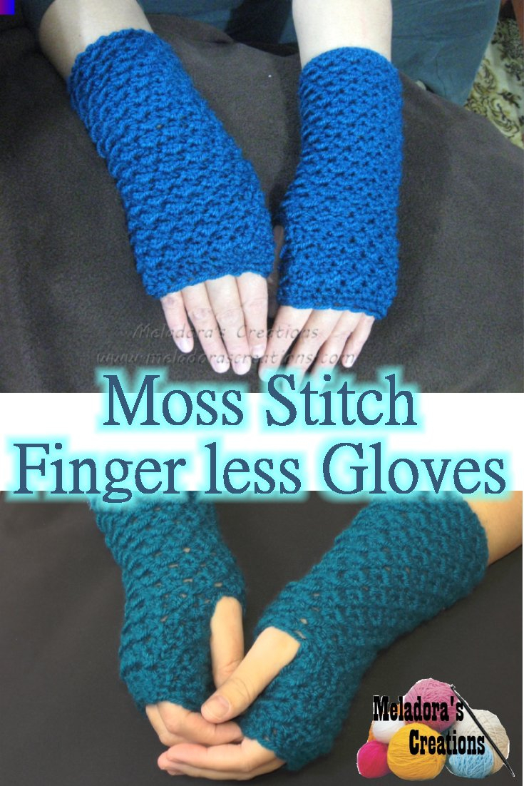 Crochet Gloves Pattern With Fingers Moss Stitch Finger Less Gloves Free Crochet Pattern