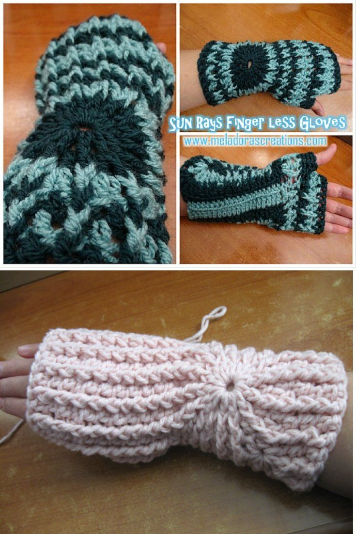 Crochet Gloves Pattern With Fingers Sun Rays Finger Less Gloves Free Crochet Pattern Meladoras