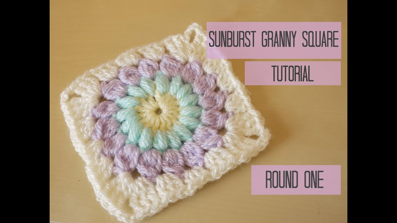 Crochet Granny Square Pattern Crochet Sunburst Granny Square Tutorial Round One Bella Coco