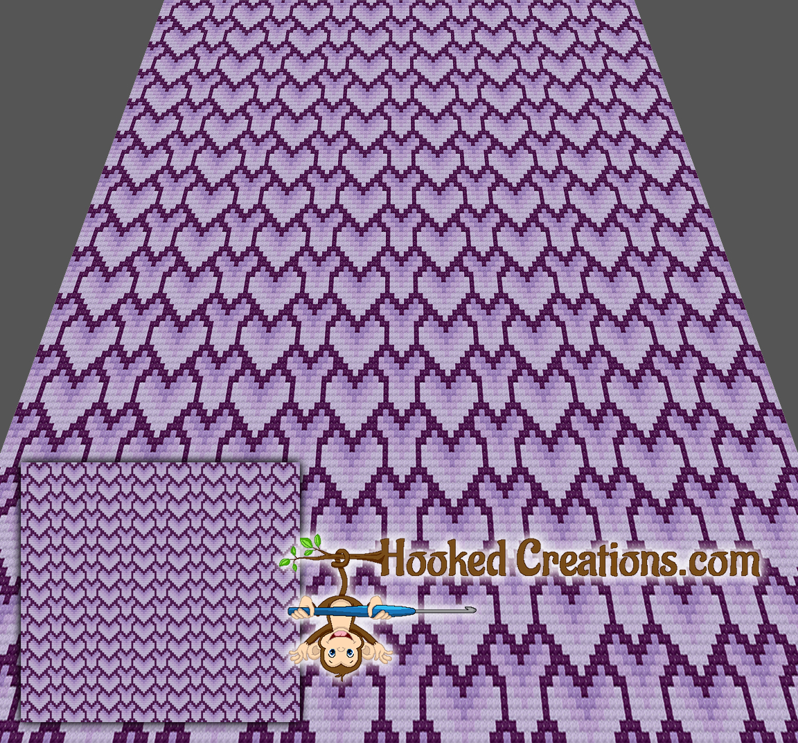 Crochet Graph Patterns Stacked Hearts C2c King Blanket Crochet Pattern Pdf Download